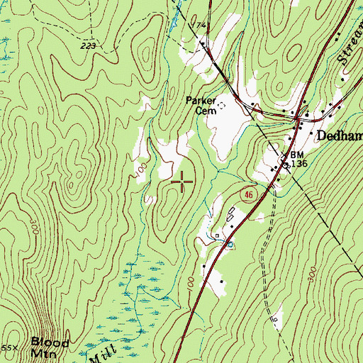 Topographic Map of Dane Brook, ME