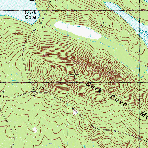 Topographic Map of Dark Cove Mountain, ME