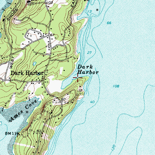 Topographic Map of Dark Harbor, ME