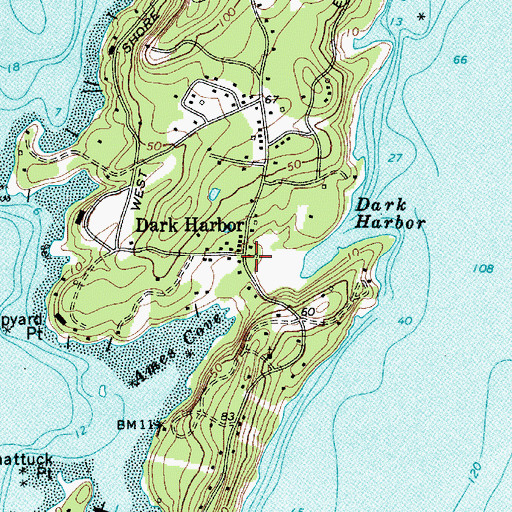 Topographic Map of Dark Harbor, ME