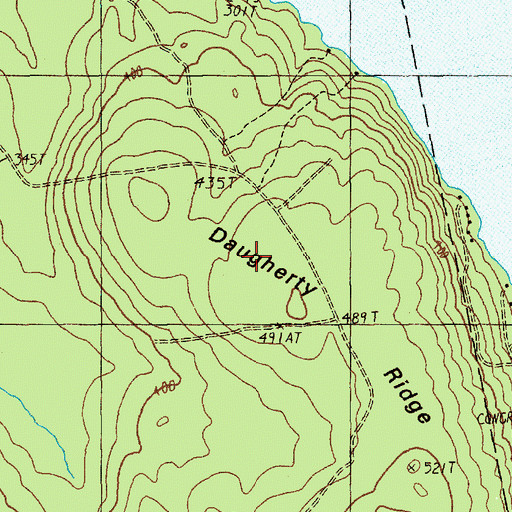 Topographic Map of Daugherty Ridge, ME