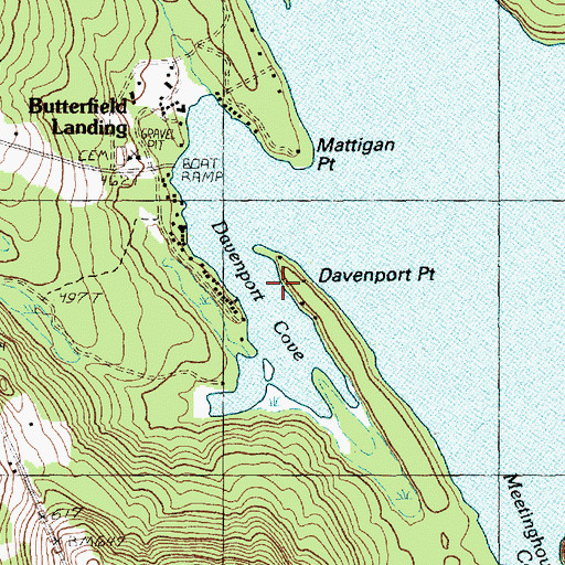 Topographic Map of Davenport Point, ME