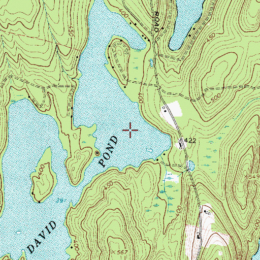 Topographic Map of David Pond, ME