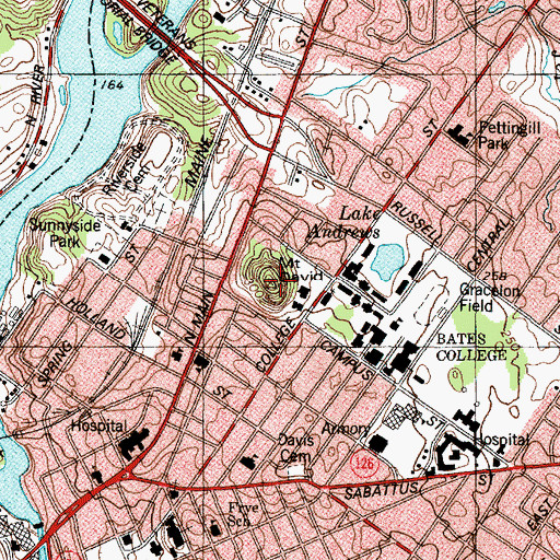Topographic Map of Mount David, ME