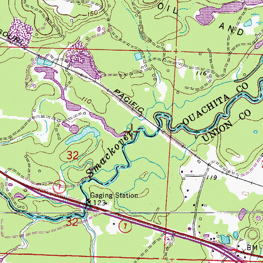 Topographic Map of Wolf Creek, AR
