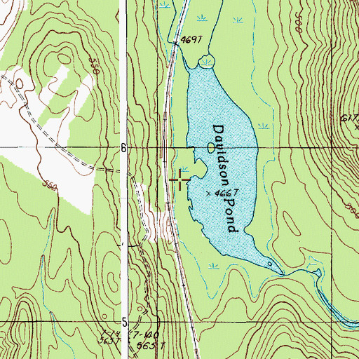 Topographic Map of Davidson (historical), ME