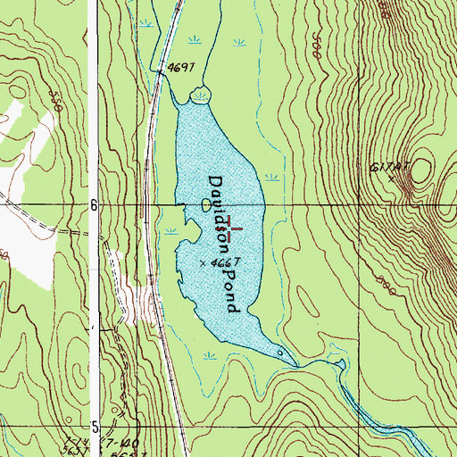 Topographic Map of Davidson Pond, ME