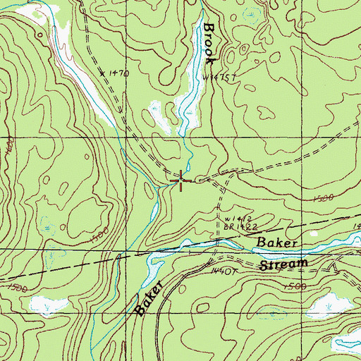 Topographic Map of Davis Brook, ME