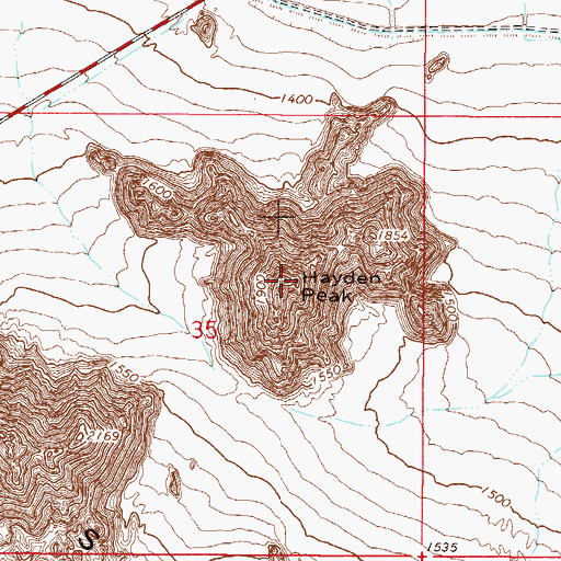 Topographic Map of Hayden Peak, AZ
