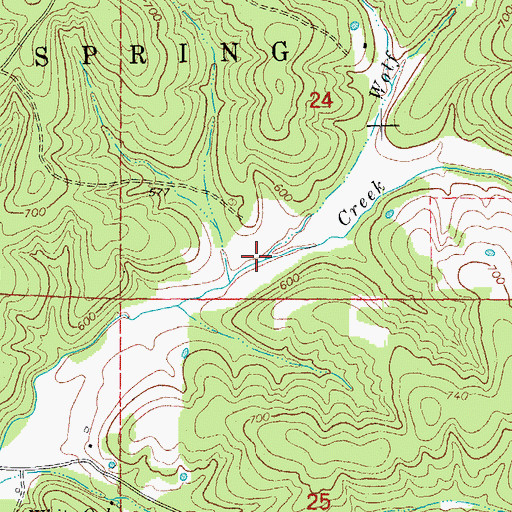 Topographic Map of Wolf Creek, AR