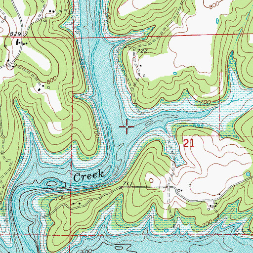 Topographic Map of Wolf Creek, AR