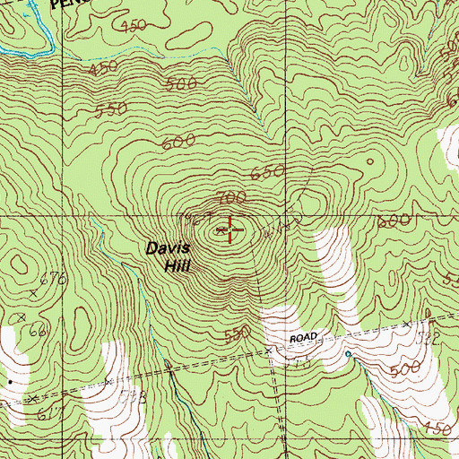 Topographic Map of Davis Hill, ME