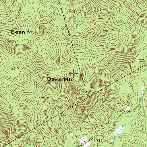 Topographic Map of Davis Mountain, ME