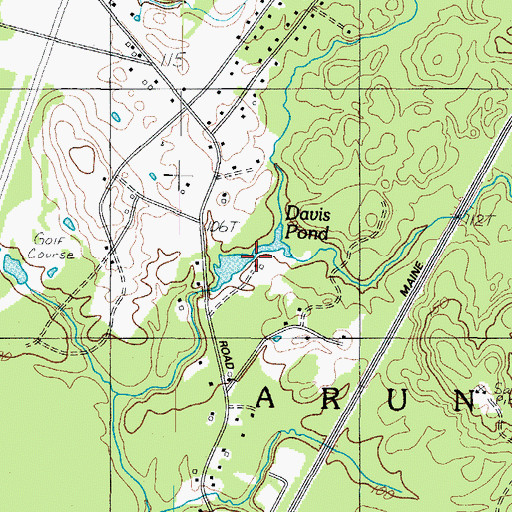 Topographic Map of Davis Pond, ME