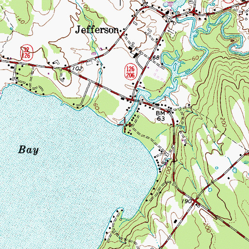 Topographic Map of Davis Stream, ME