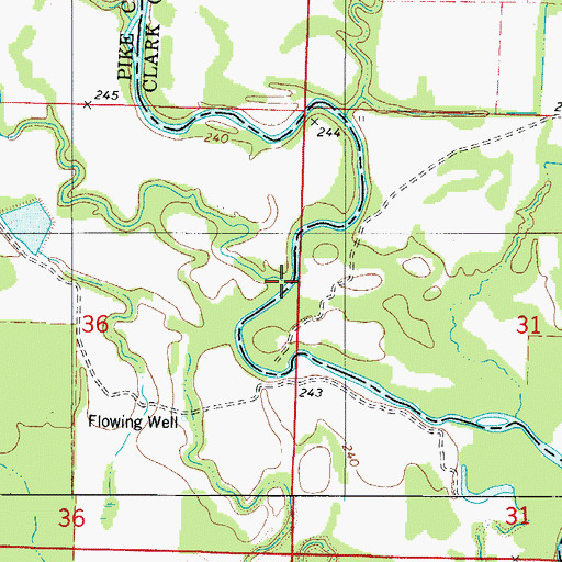 Topographic Map of Wolf Creek, AR
