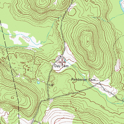 Topographic Map of Day Cemetery, ME