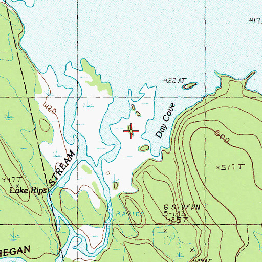 Topographic Map of Day Cove, ME
