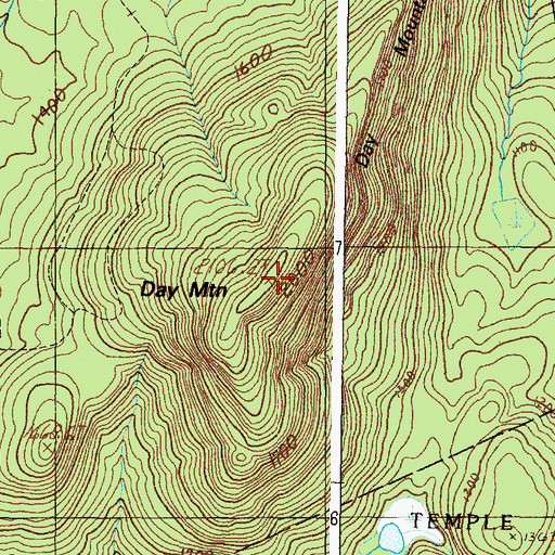 Topographic Map of Day Mountain, ME