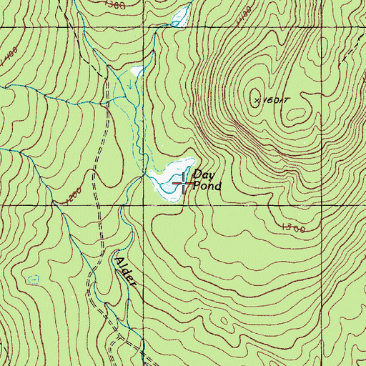 Topographic Map of Day Pond, ME