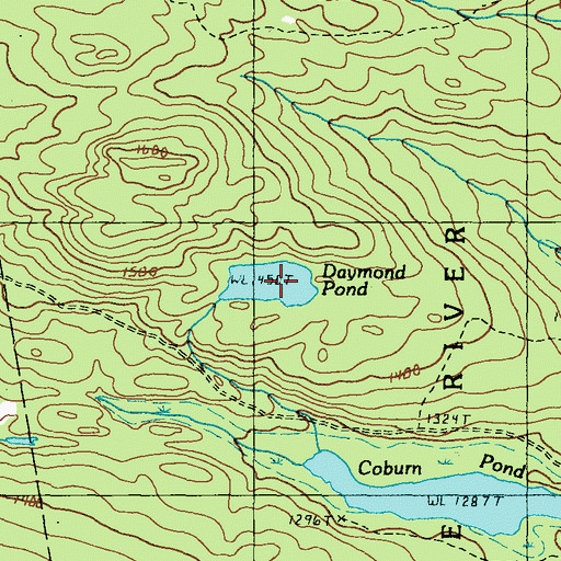 Topographic Map of Daymond Pond, ME