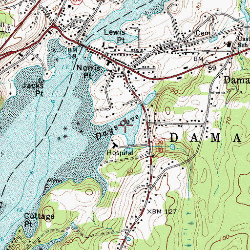 Topographic Map of Days Cove, ME