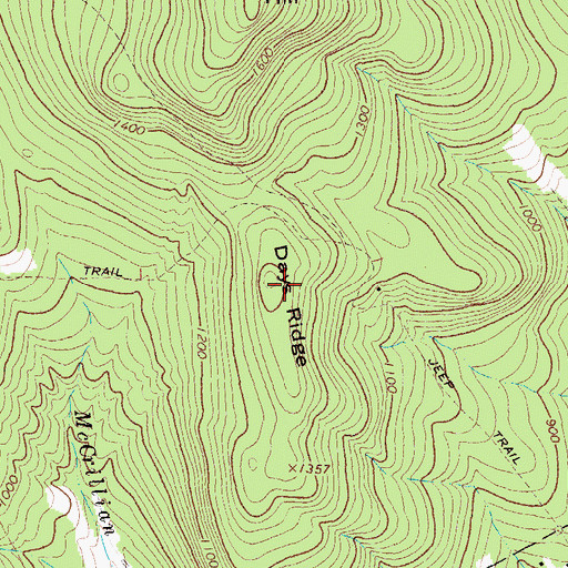 Topographic Map of Days Ridge, ME