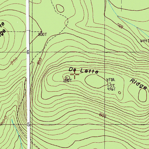 Topographic Map of DeLette Ridge, ME