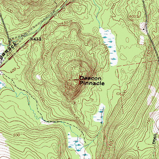 Topographic Map of Deacon Pinnacle, ME