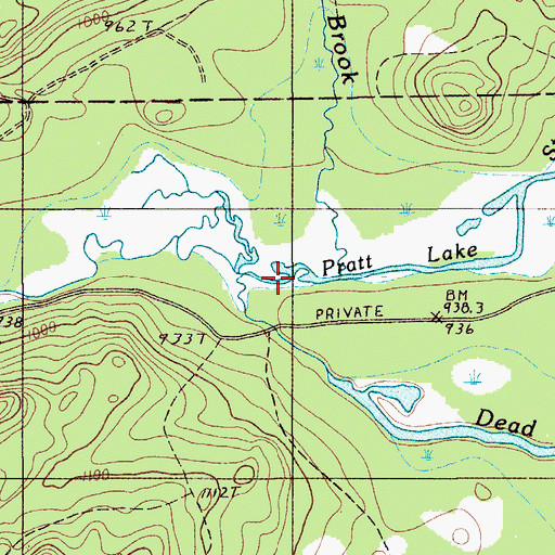 Topographic Map of Dead Brook, ME