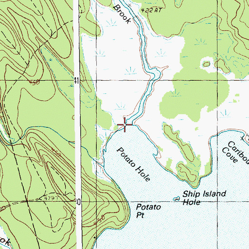 Topographic Map of Dead Brook, ME