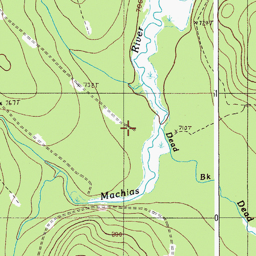Topographic Map of Dead Brook, ME