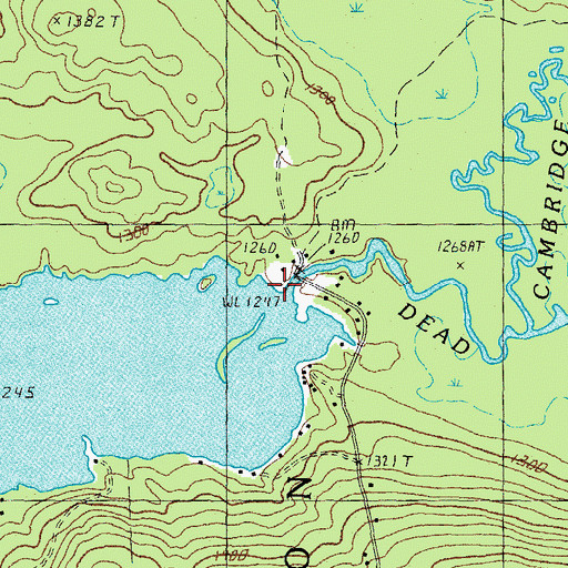 Topographic Map of Dead Cambridge River, ME