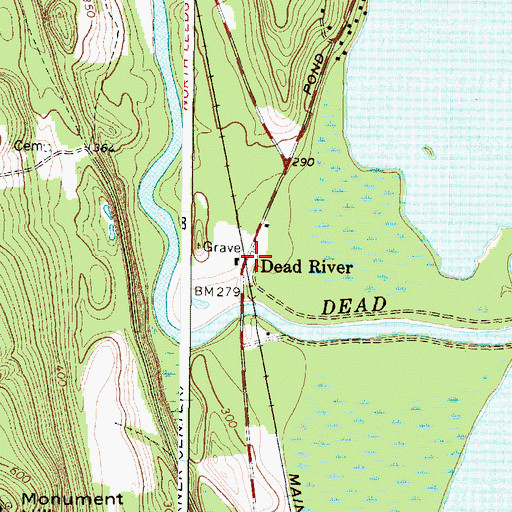 Topographic Map of Dead River, ME