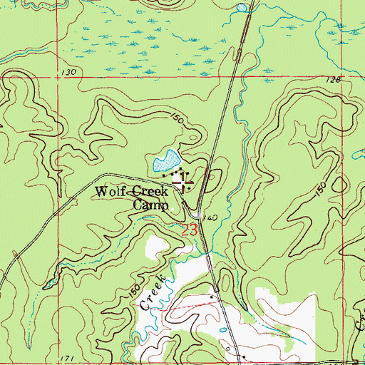 Topographic Map of Wolf Creek Camp, AR