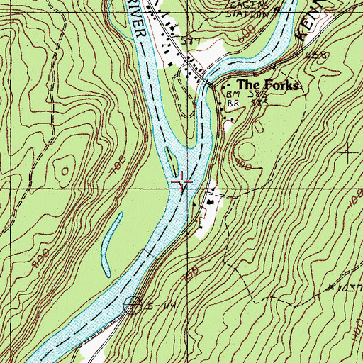 Topographic Map of Dead River, ME