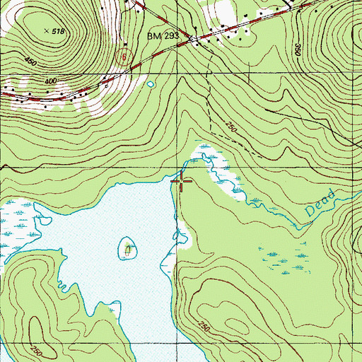 Topographic Map of Dead Stream, ME