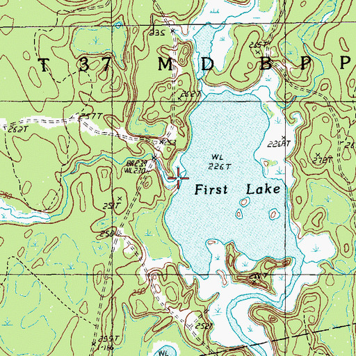 Topographic Map of Dead Stream, ME