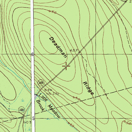 Topographic Map of Deadman Ridge, ME