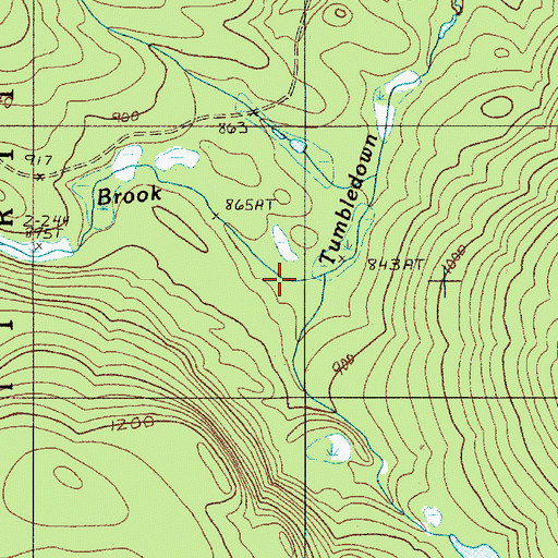 Topographic Map of Deadwater Brook, ME