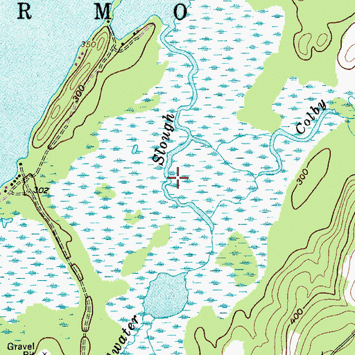 Topographic Map of Deadwater Slough, ME