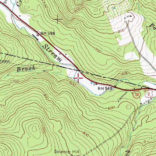 Topographic Map of Dean Brook, ME