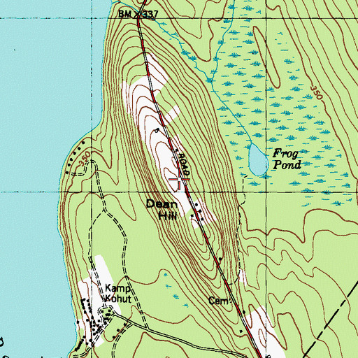 Topographic Map of Dean Hill, ME