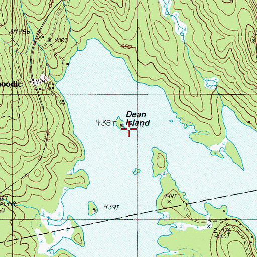 Topographic Map of Dean Island, ME