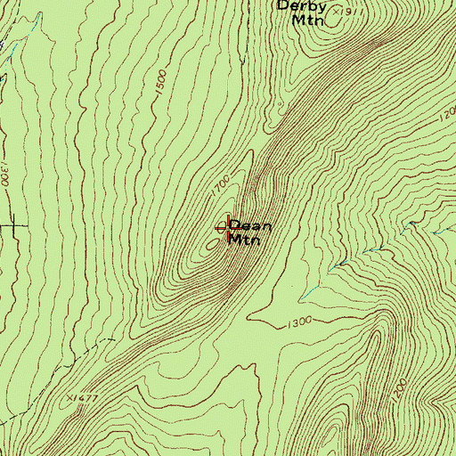 Topographic Map of Dean Mountain, ME