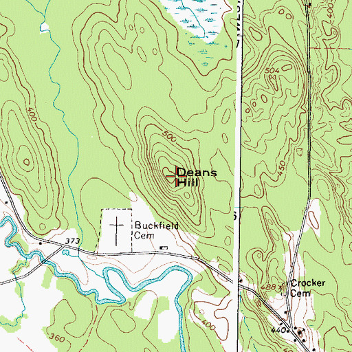 Topographic Map of Deans Hill, ME