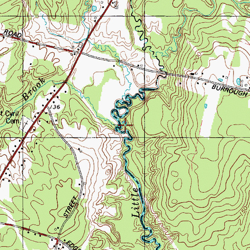 Topographic Map of Dearing Brook, ME