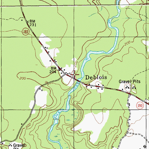 Topographic Map of Deblois, ME