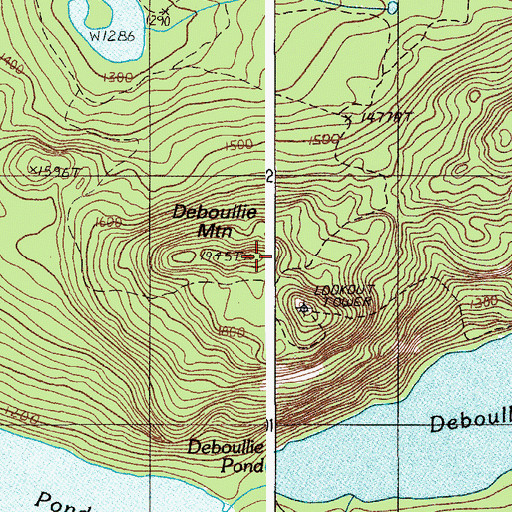 Topographic Map of Deboullie Mountain, ME