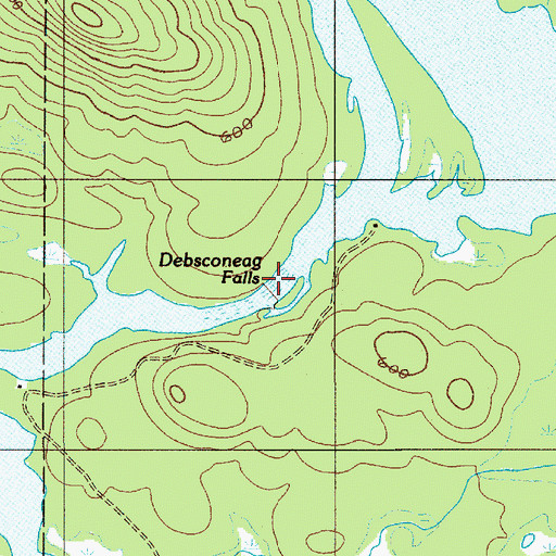 Topographic Map of Debsconeag Falls, ME